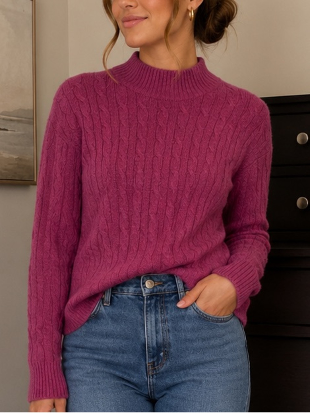 J. Crew Women's Sweater in Bold Pink